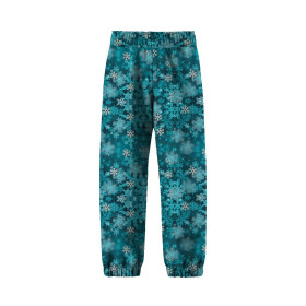 CHILDREN'S SOFTSHELL TROUSERS (YETI) - TURQUOISE SNOWFLAKES (PENGUINS)