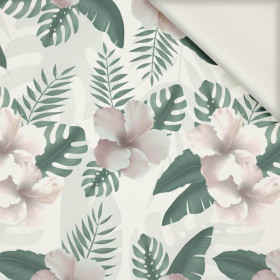 HIBISCUS Pat. 2 / white - viscose woven fabric