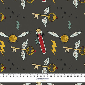 MAGIC MIX PAT. 5 (MAGIC SCHOOL) / graphite - Cotton woven fabric