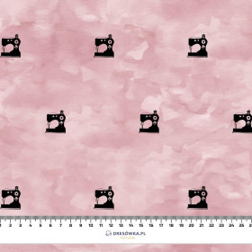 SEWING MACHINES (minimal) / CAMOUFLAGE pat. 2 (rose quartz) - Cotton woven fabric