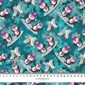 ICE SKATING PENGUINS PAT. 2 (PENGUINS) - Cotton woven fabric