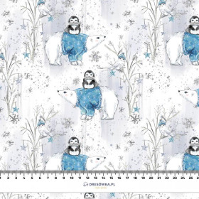 PENGUINS ON BEARS / white (ENCHANTED WINTER)