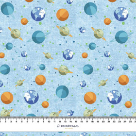 PLANETS PAT. 2 (SPACE EXPEDITION) / ACID WASH LIGHT BLUE - Cotton woven fabric