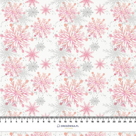 PINK SNOWFLAKES pat. 2 - Cotton woven fabric
