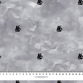 SAILING SHIPS (minimal) / CAMOUFLAGE pat. 2 (grey) - single jersey with elastane 