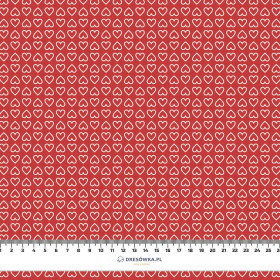 HEARTS (CONTOUR) pat. 2 / red (VALENTINE'S MIX) - Cotton woven fabric