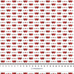  ARROWS AND HEARTS pat. 2 / white (VALENTINE'S MIX) - Cotton woven fabric