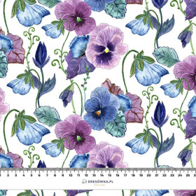 PANSIES (BLOOMING MEADOW) - viscose woven fabric