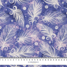 WHITE FEATHERS (Very Peri) - looped knit fabric