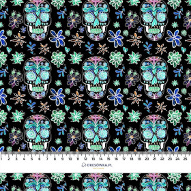 NEON SKULLS pat. 2 (DIA DE LOS MUERTOS) - light brushed knitwear