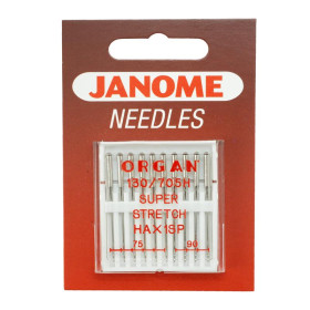 Stretch and knit fabric needles JANOME 10 pcs set - mix 75-90