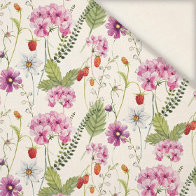 FLOWERS AND WILD STRAWBERRIES (IN THE MEADOW) - Linen 100%