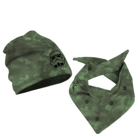 KID'S CAP AND SCARF (CLASSIC) - STORMTROOPER / CAMOUFLAGE pat. 2 (olive) - sewing set