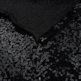 Sequins knit, black color / PANEL 50x65cm