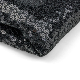 Sequins knit, black color / PANEL 50x65cm