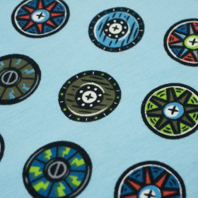 SHIELDS (VIKINGS) / light blue - Single Jersey TE210