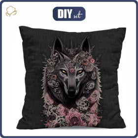 PILLOW 45X45 - FANTASY WOLF - Upholstery velour - sewing set