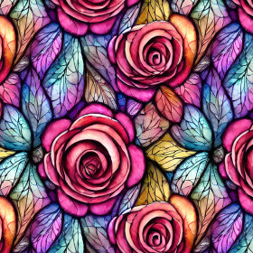 FLOWERS WZ.31 - looped knit fabric