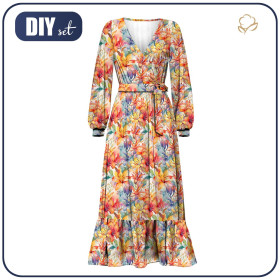 WRAP FLOUNCED DRESS (ABELLA) - FLOWERS pat.37 - sewing set