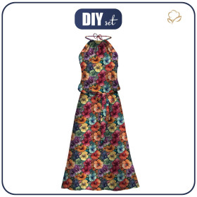 DRESS "DALIA" MAXI - FLOWERS pat.48 - sewing set