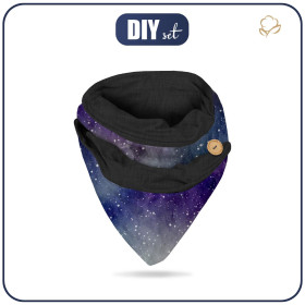 BUTTON SCARF - GALAXY / black - sewing set