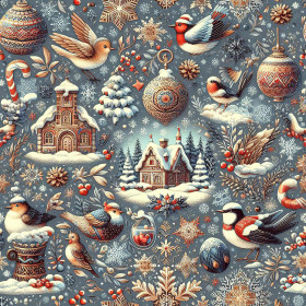 Vintage Christmas wz.27- Upholstery velour 