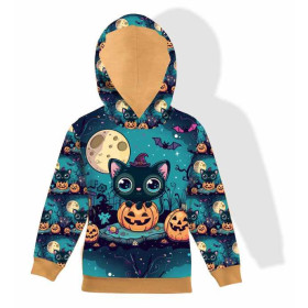 HALLOWEEN CAT MOON - panel (60cm x 50cm) looped knit