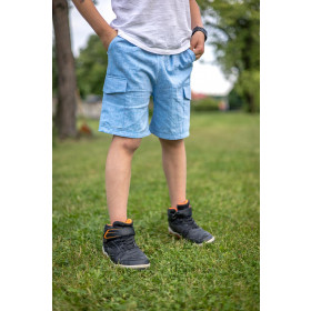 KID`S CARGO SHORTS - COLORFUL CHECK - sewing set