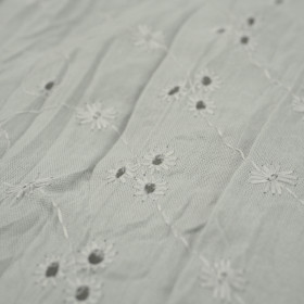 LIGHT GREY - Embroidered Crashed Batiste