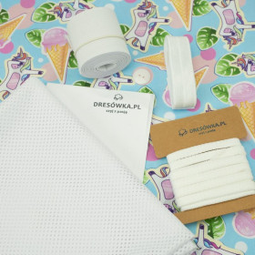 Men's swim trunks - UNICORNS AND ICE CREAM / light blue - sewing set