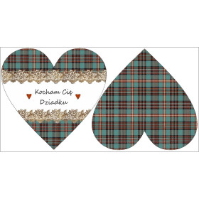 CUSHION PANEL HEART - KOCHAM CIĘ DZIADKU / CHECK RETRO