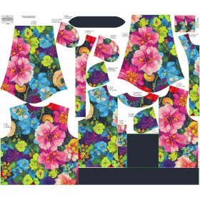 WOMEN’S BOMBER JACKET (KAMA) - COLORFUL FLOWERS PAT. 2 - sewing set