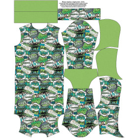 MEN’S HOODIE (COLORADO) - COMICS (green - blue) - sewing set 