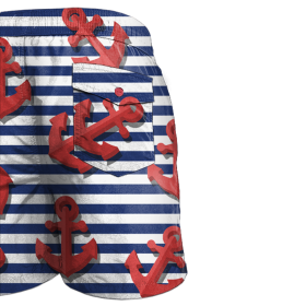 Men's swim trunks - ANCHORS 3D - sewing set
