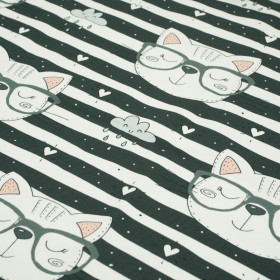 CATS IN GLASSES / grey - looped knit SP250