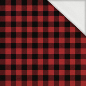 CHECK VICHY - MELANGE RED - looped knit fabric with elastane ITY