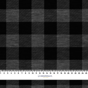 CHECK VICHY - MELANGE GRAPHITE - looped knit fabric with elastane ITY