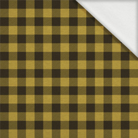 CHECK VICHY - MELANGE MUSTARD - looped knit fabric with elastane ITY