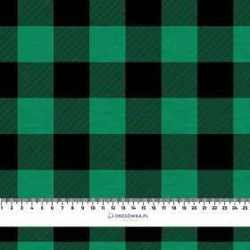 CHECK VICHY - MELANGE GREEN - looped knit fabric with elastane ITY