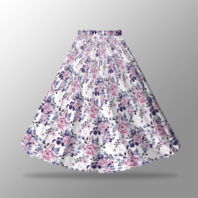 WILD ROSE FLOWERS PAT. 1 (BLOOMING MEADOW) (Very Peri) - skirt panel "MAXI" - Viscose jersey