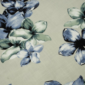 JASMINE BLOSSOM / light grey - Linen look viscose woven fabric