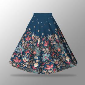 FLOWERS (pattern no. 2) / dark blue - skirt panel "MAXI"