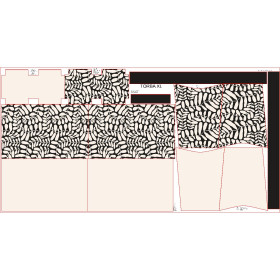 XL bag with in-bag pouch 2 in 1 - LEAVES wz.2 - sewing set