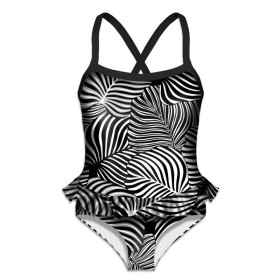 Girl's swimsuit - ZEBRA LEAVES