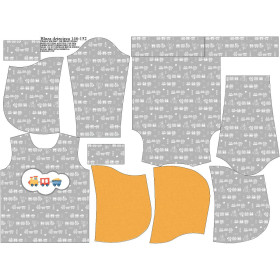KID'S HOODIE (ALEX) - LOCOMOTIVES pat. 2 / white (ADVENTURE BEGINS) - sewing set