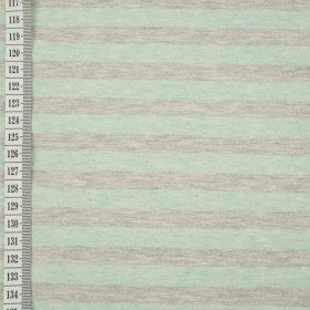 STRIPES 1x1 / melange mint - melange light grey - looped knitwear with elastan PE260