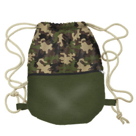 GYM BAG WITH POCKET - CAMOUFLAGE OLIVE - sewing set