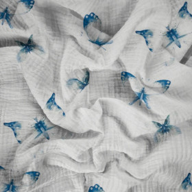 BUTTERFLIES PAT. 4 (WATER-COLOR BUTTERFLIES) - Cotton muslin