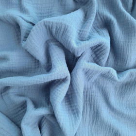 Cotton Muslin Double Gauze - Muted blue