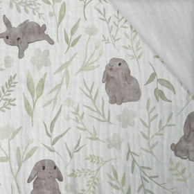 GREY BUNNIES pat. 1 (PASTEL BUNNIES) - Cotton muslin